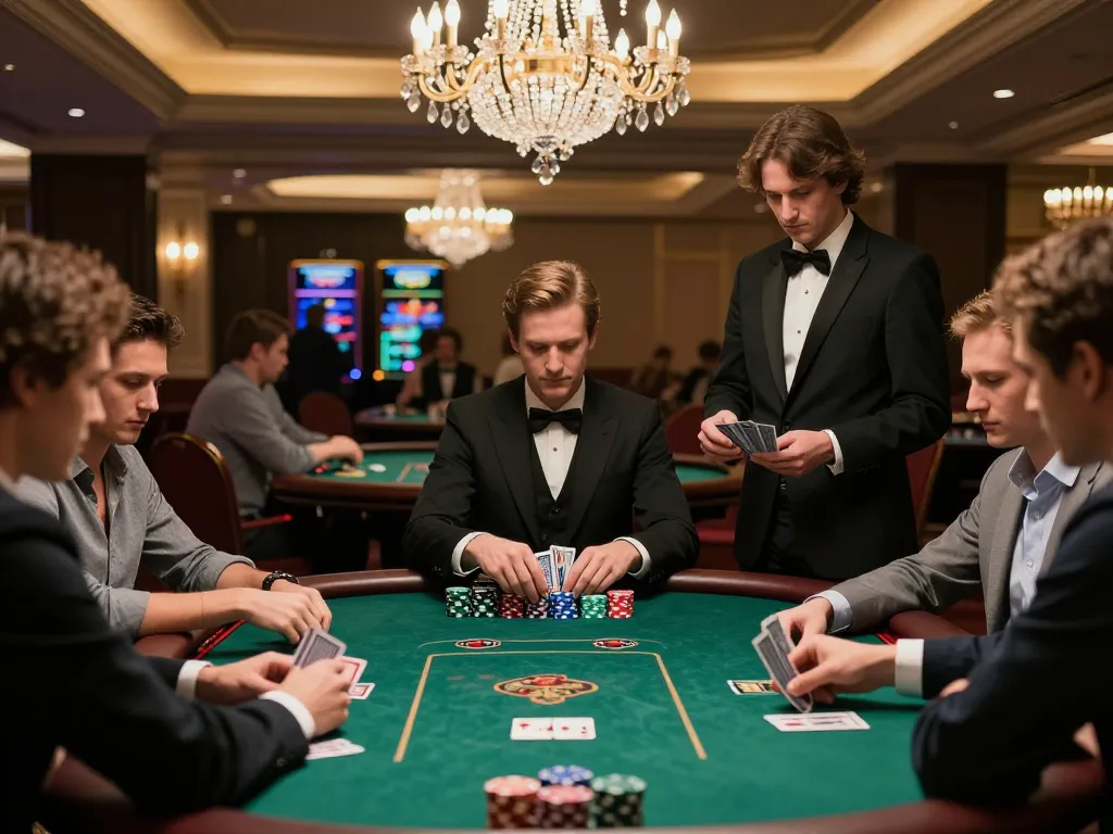 Engaging poker game at a luxury casino featuring the strategic intensity of 789 players.
