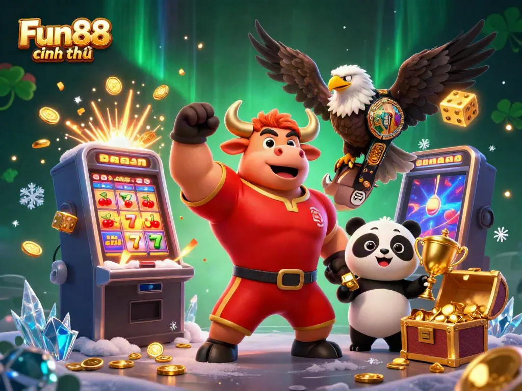Experience thrilling rewards at Fun88 chính thức with an energetic casino illustration.