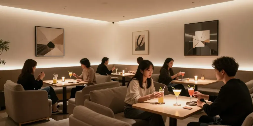 세이렌 쩜오의 아늑한 분위기 속에서 즐기는 음료와 세련된 인테리어