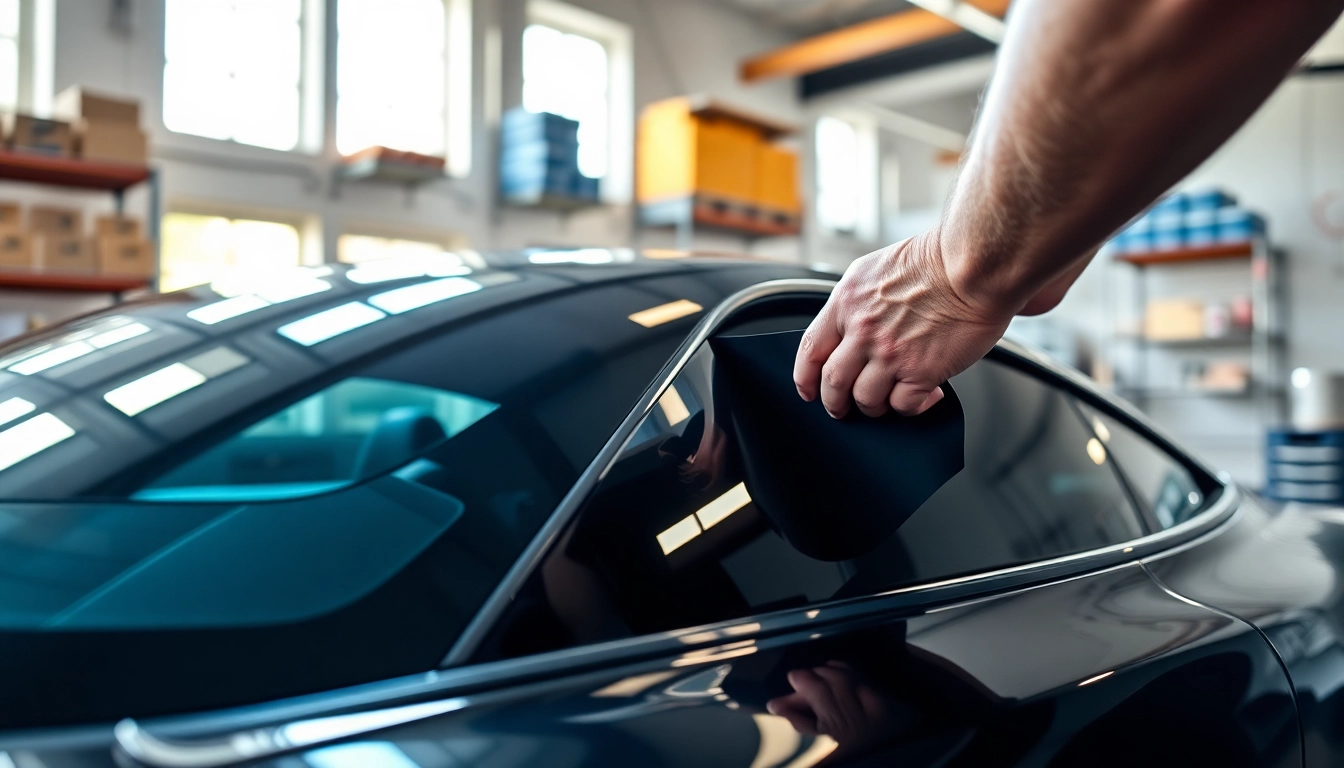 Enhance privacy with professional window tinting Cleveland TN in action on a modern car.