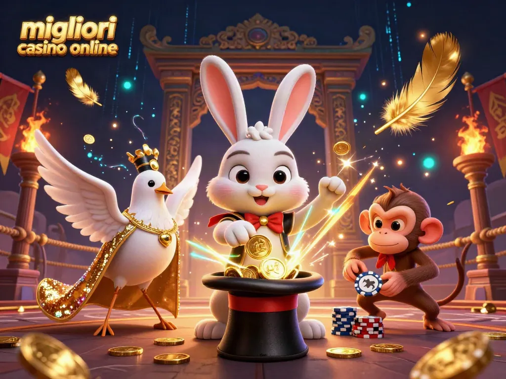 Giocando nei migliori casino online: un coniglio mago e scorci d'azzardo.