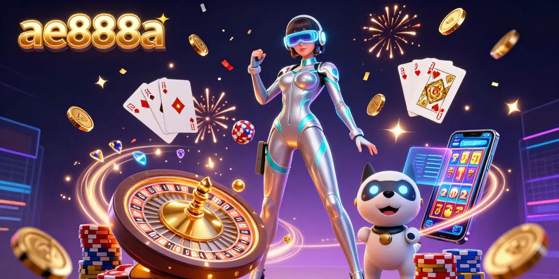 Experience thrilling ae888a cockfighting action with dynamic characters and vibrant casino elements.