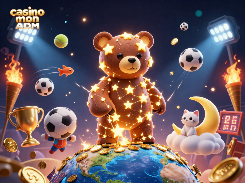 Gioca e vinci nel casino non ADM con un'illustrazione vivace di bear e sport.