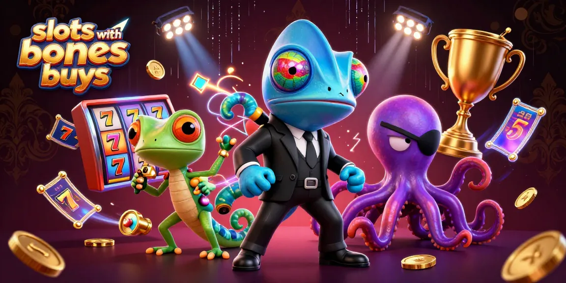 Engage with slots with bonus buys in a vibrant 3D casino setting showcasing colorful slot reels and dynamic action.