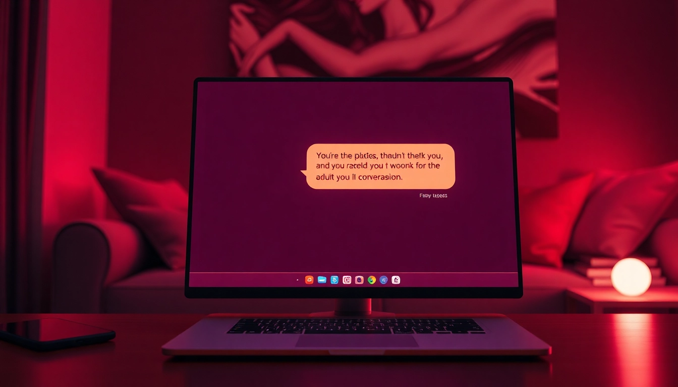 Engaging interface of a porn chat AI showcasing interactive adult conversations in a cozy setting.