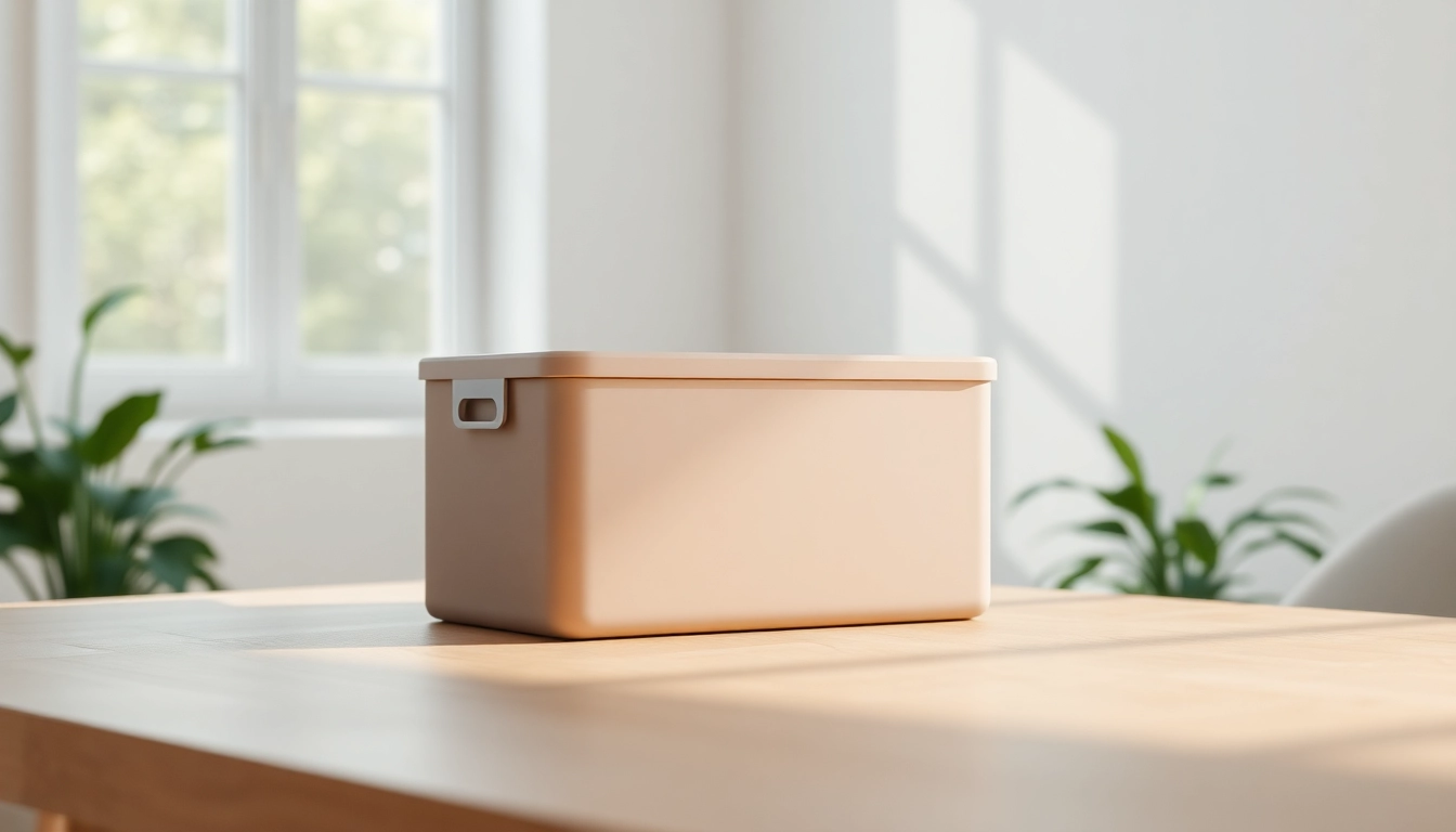 Organize your space with a stylish storage box featuring sleek design and functionality.