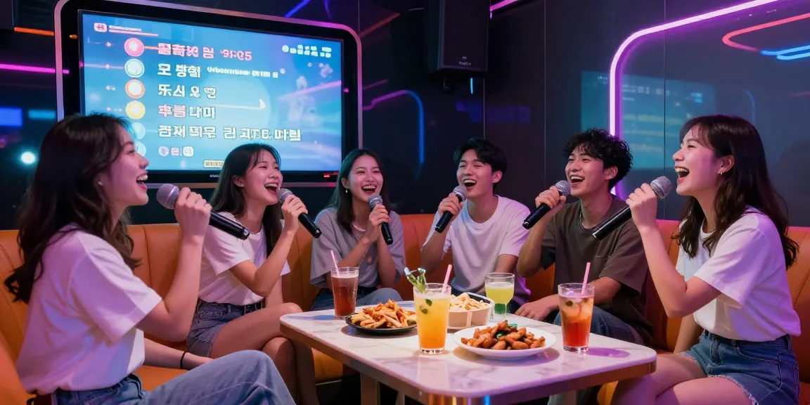 다낭 가라오케에서 친구들과 함께 즐거운 시간을 보내는 모습
