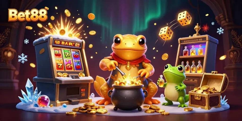Bet88 offers a magical casino experience with vibrant characters and winning elements bursting with energy.