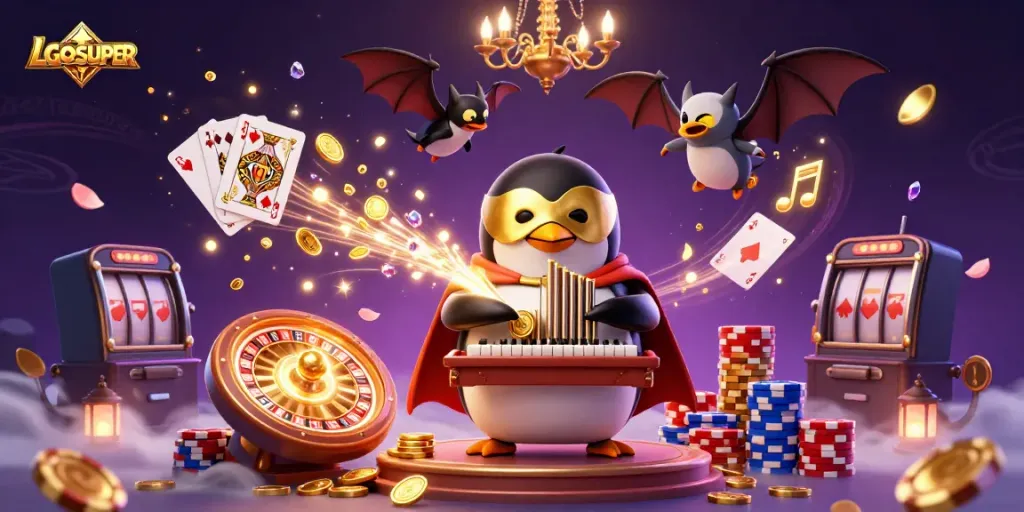 Experience thrilling wins at LGOSUPER with a dynamic scene of lavish gaming riches and lively characters.