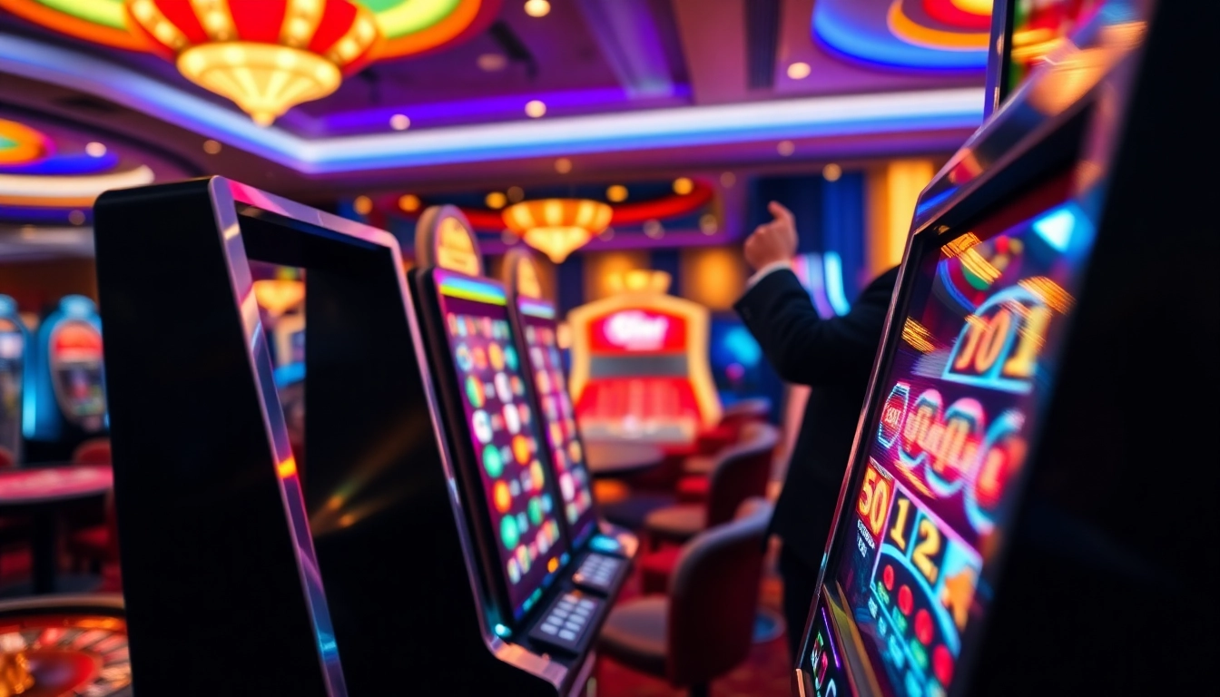 Slot gampang menang on a modern slot machine with vibrant casino ambiance.