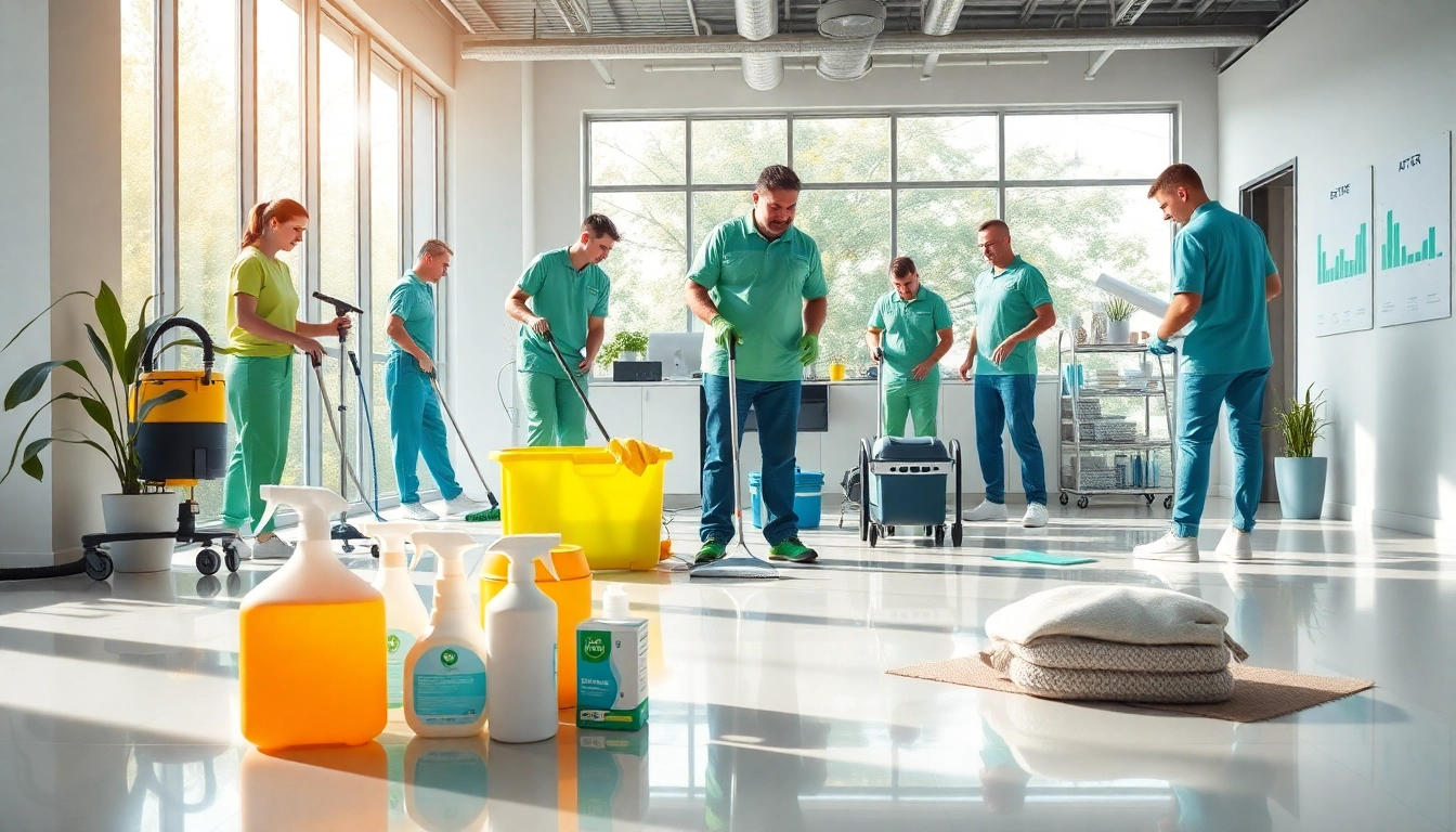 Engaging cleaning services calgary team in action, showcasing professional office deep cleaning.