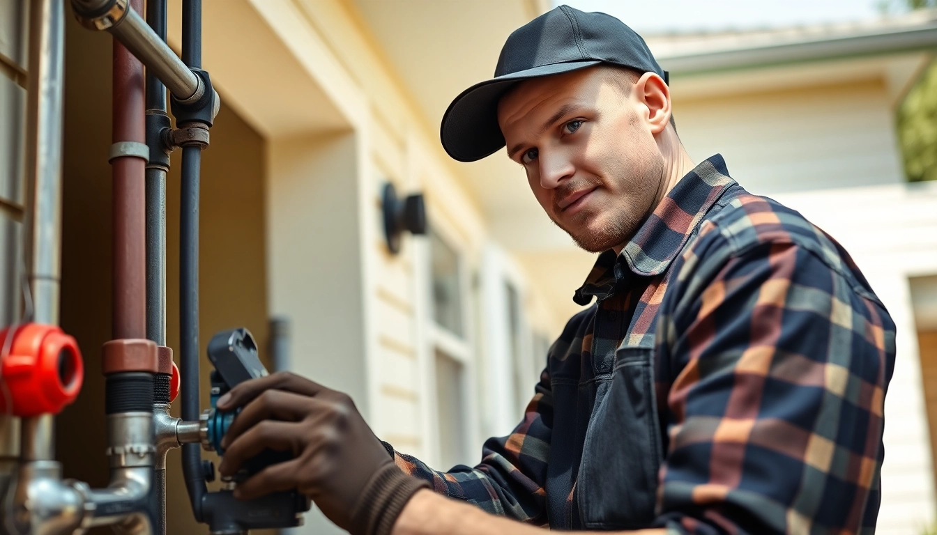 Find a reliable plumber near me fixing pipes at a residential home.