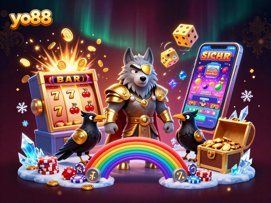 Experience excitement with yo88’s jackpot adventure illustrated by Odin and his ravens.