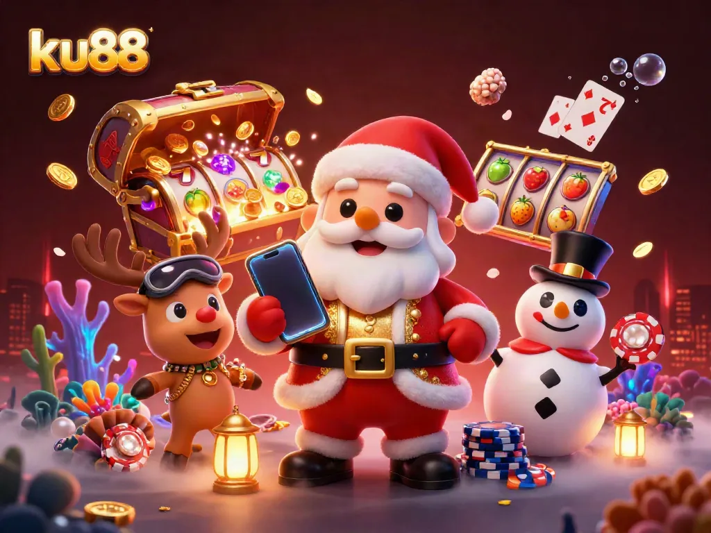 Spin and win with ku88, featuring joyful characters celebrating a jackpot in a vibrant casino scene.