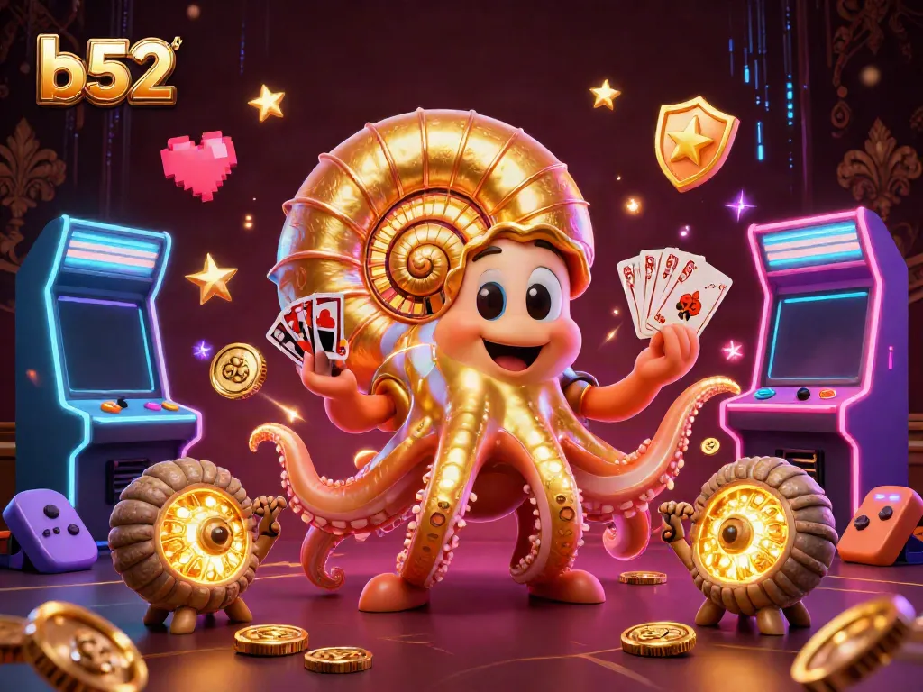 Engage with b52 gaming action in a vibrant 3D casino scene featuring an ancient nautilus roulette wheel.