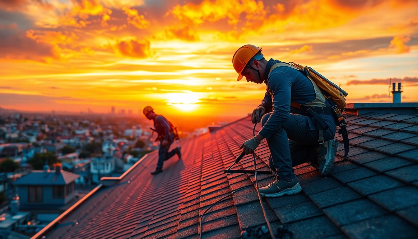 Professional roofing team demonstrating quality service for a Roofing company.