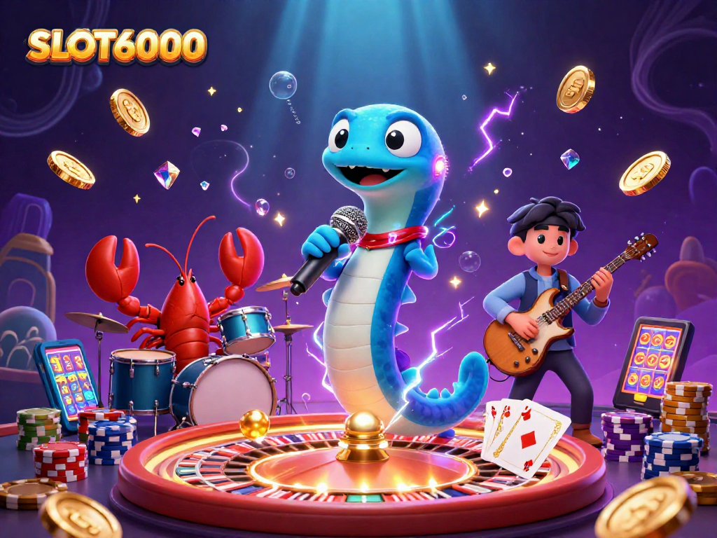 SLOT6000 showcases a vibrant underwater casino scene with animated characters and exciting gaming elements.
