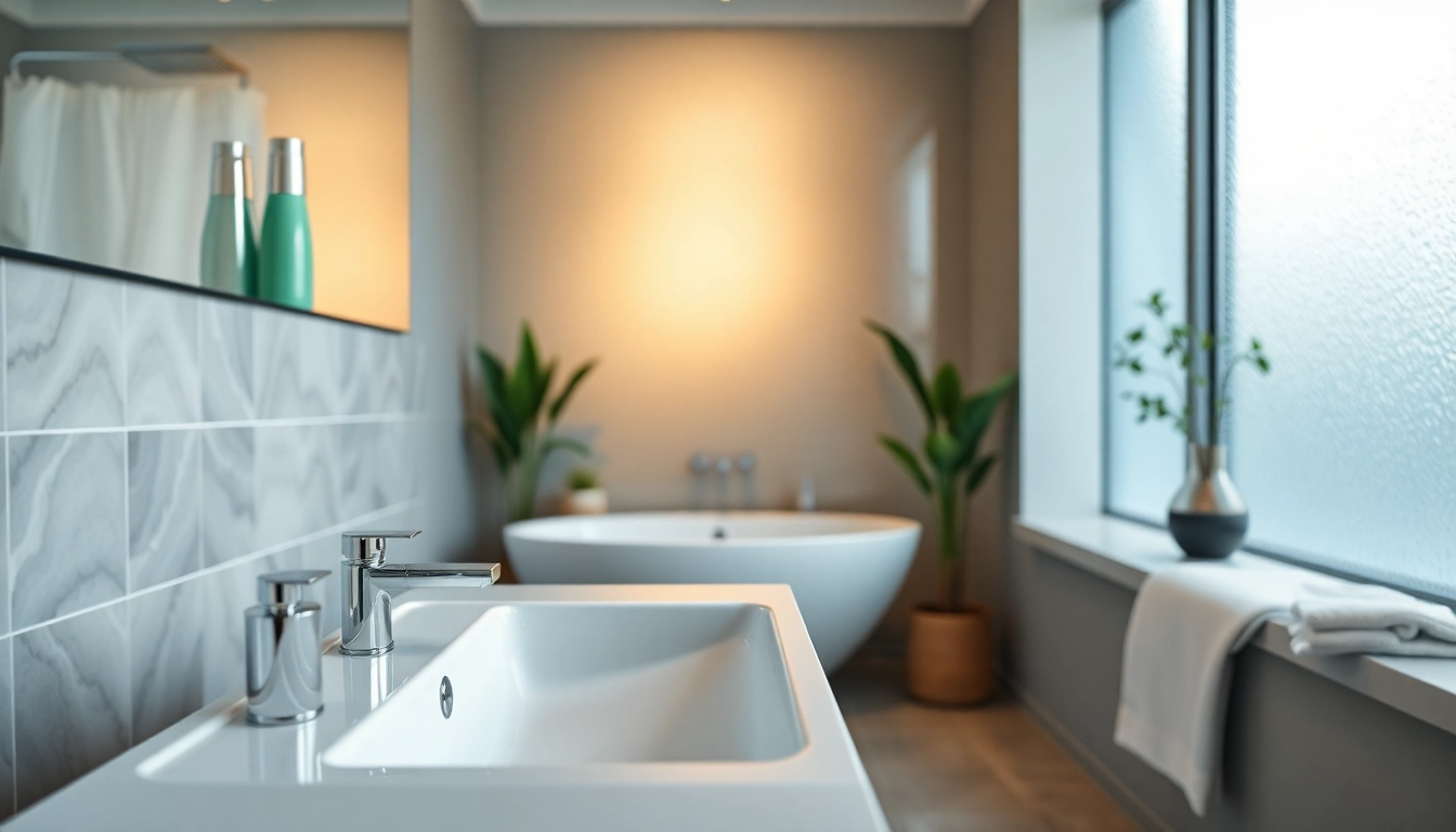 Optimale Sanitärlösungen von sonni sanitär in einem modernen Badezimmer-Design mit eleganten Details.