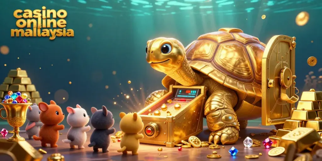 Engage in premium entertainment with casino online Malaysia, featuring a colorful 3D tortoise game hub.