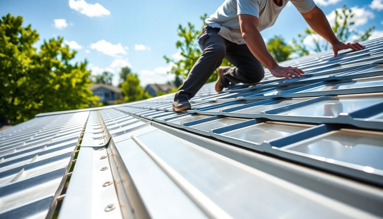 Installing metal roofing on a modern home with a craftsman showcasing durability and style.
