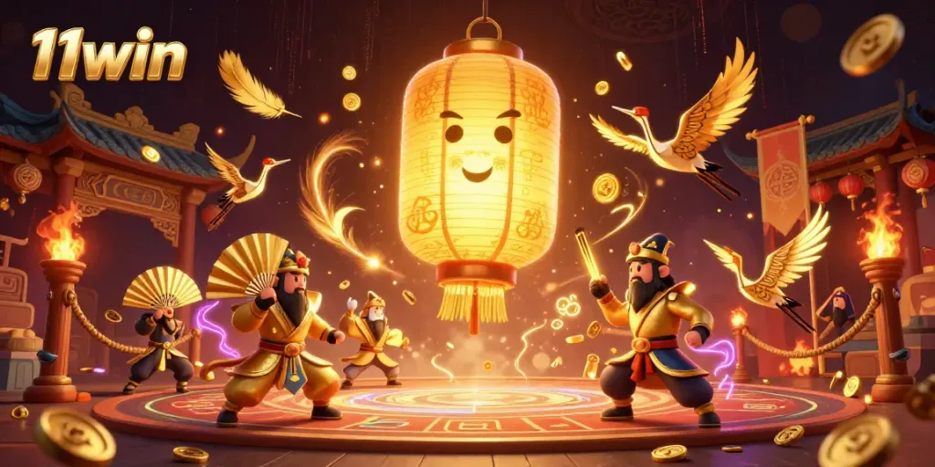 Experience the thrill of winning at 11win, featuring vibrant characters and casino elements.