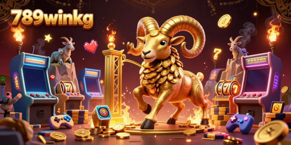 Engage in thrilling gameplay at 789winkg with vibrant slot reels and dynamic golden elements.