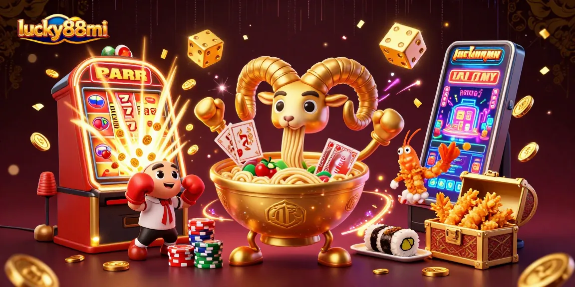 Experience exciting gameplay at lucky88mi with a dynamic scene of colorful casino characters and elements.