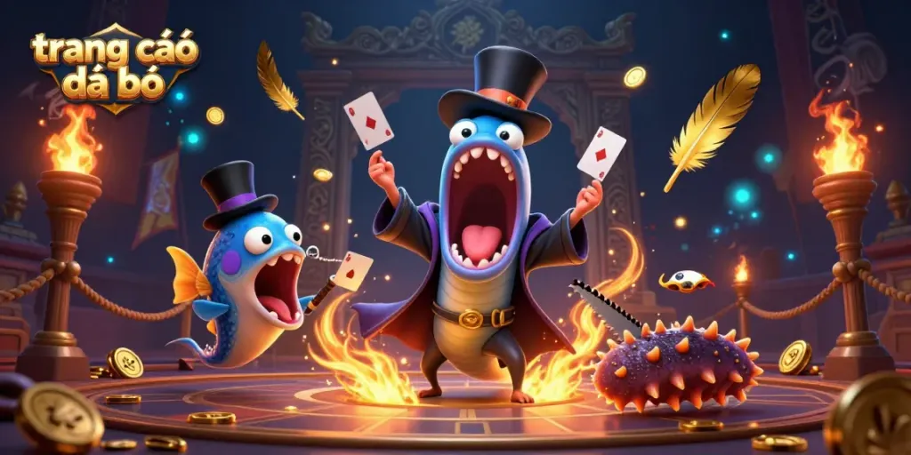 Hình ảnh mô phỏng trang cá độ đá bóng với lươn phát quang thực hiện những trò ảo thuật.