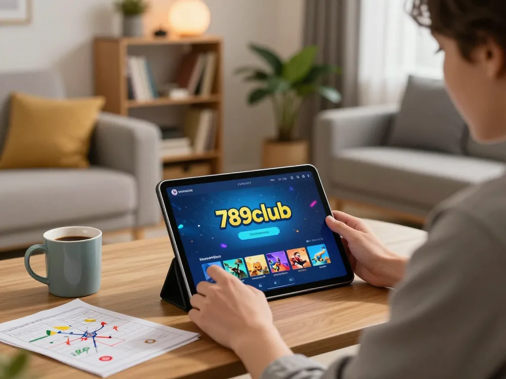 Player enjoying a strategic game on 789club app in a cozy home setting