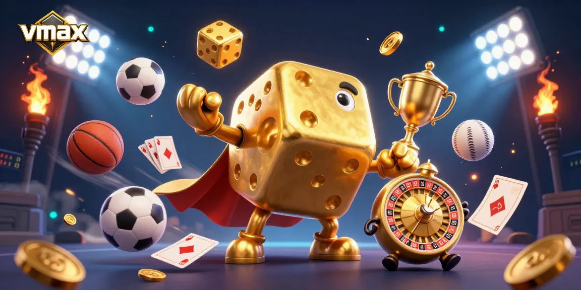 Experience thrilling gaming action with vmax, showcasing a dynamic casino scene full of excitement.