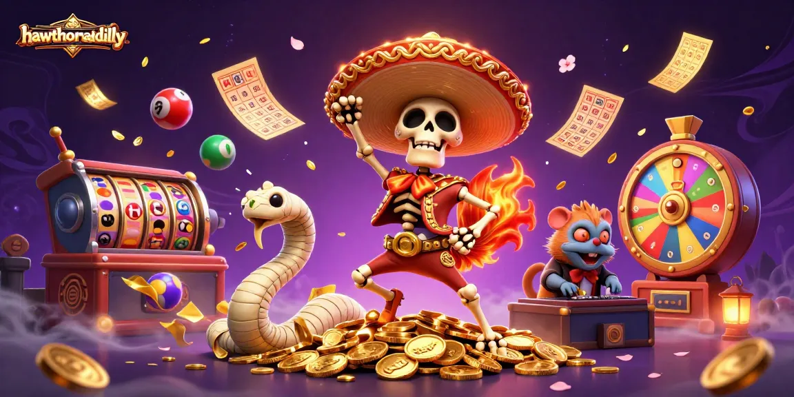 Experience hawthornandlily's vibrant casino-themed illustration showcasing a festive slot scene.