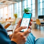 快连下载: User enjoying a seamless experience with the 快连 app in a modern workspace.