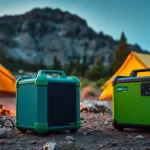 EcoFlow portable power stations enhancing outdoor adventures at a campsite.