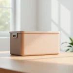 Organize your space with a stylish storage box featuring sleek design and functionality.
