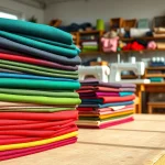Viscose stoffen in een kleurrijke quilt studio met een uitnodigende uitstraling
