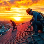Professional roofing team demonstrating quality service for a Roofing company.