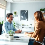 How to find my perfect career through a focused counseling session in a bright office.