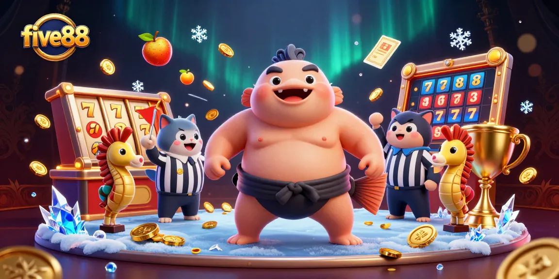 Experience five88's thrilling jackpot games with a vibrant underwater casino scene.