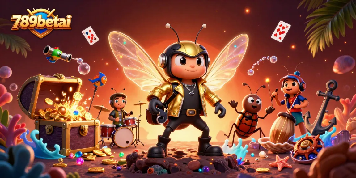 Engaging scene highlighting 789betai's vibrant casino experience with animated characters immersed in a treasure-filled underwater world.